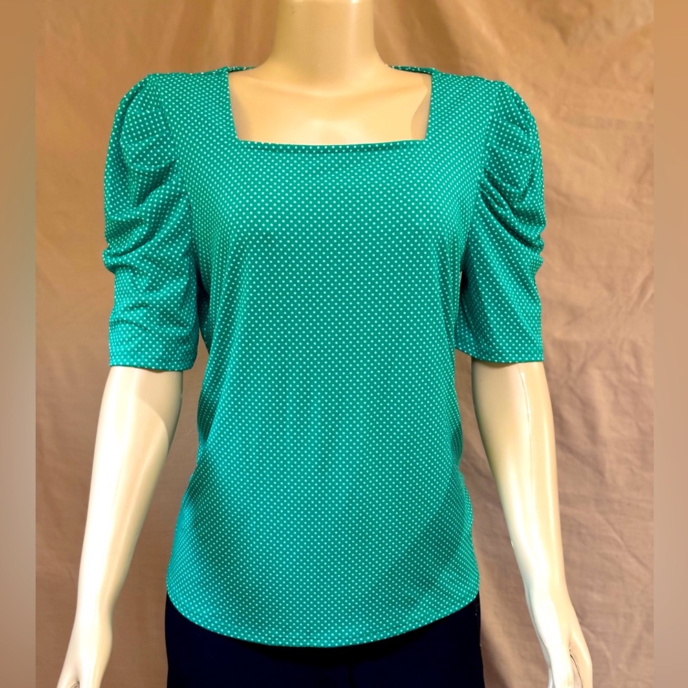Teal Polka Dot Women's Top